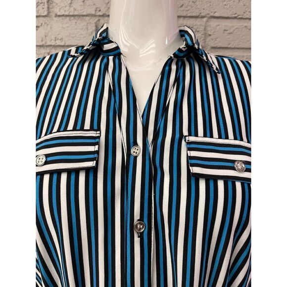 Mlle Gabrielle Striped Stretch Shirt Dress Size S - Picture 3 of 10